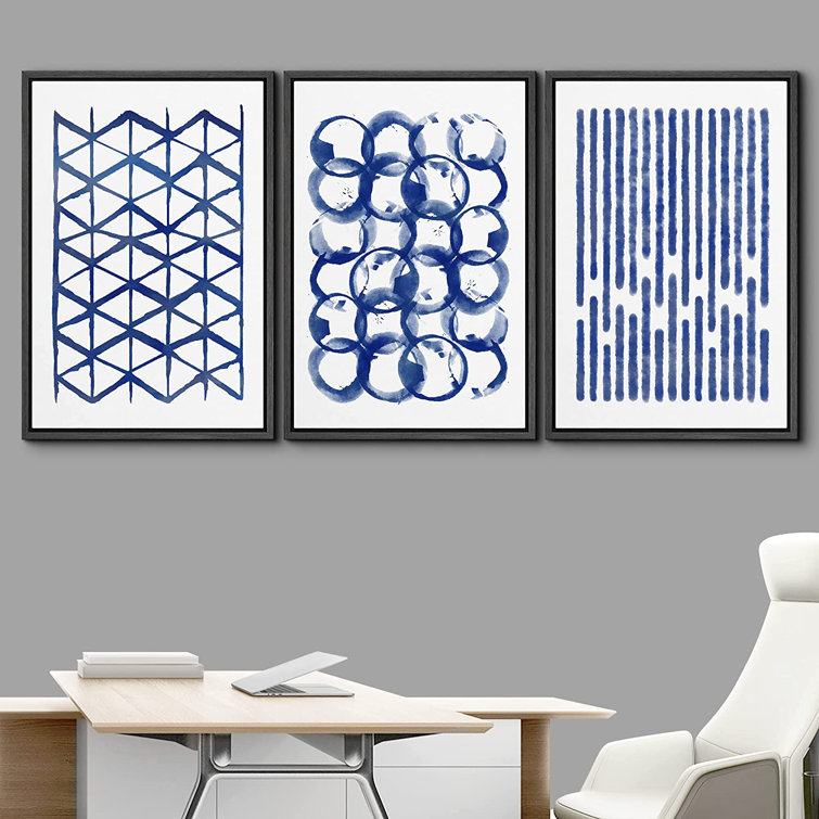 Blue and white wall art hot sale